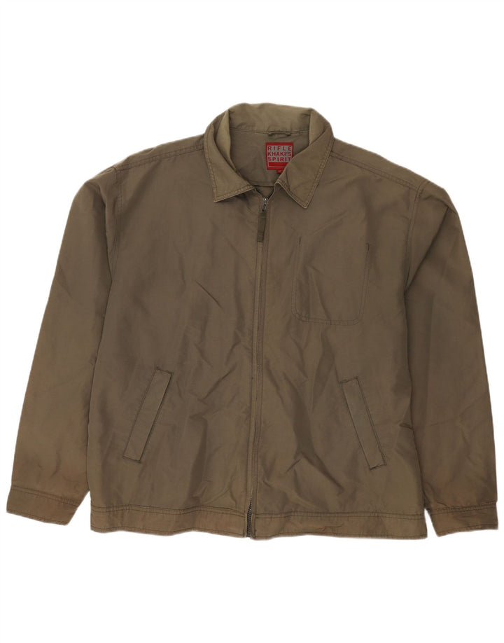 Rifle Mens Khakis Bomber Jacket UK 42 XL Khaki Polyamide