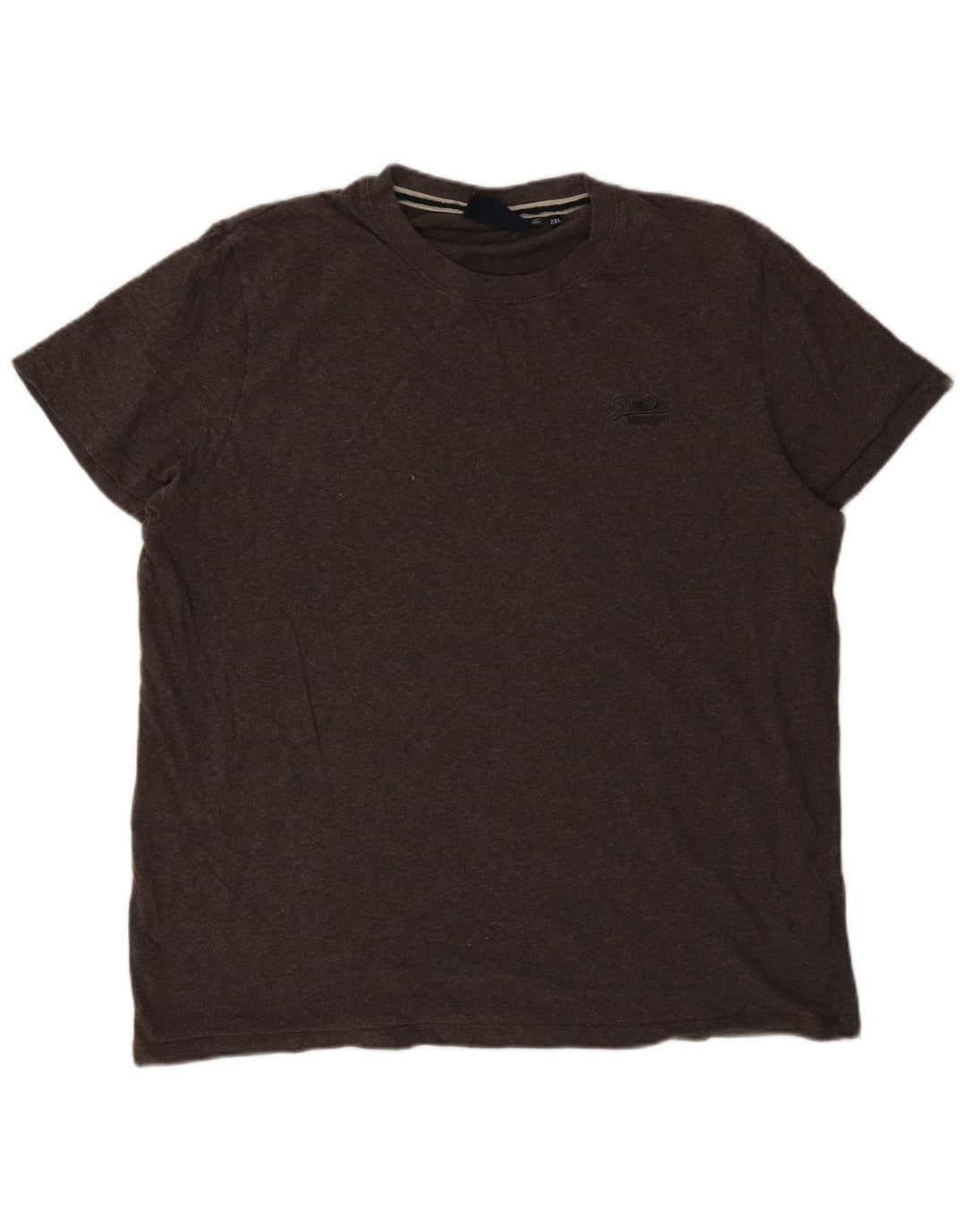 Superdry Mens T-Shirt Top 2XL Brown Cotton