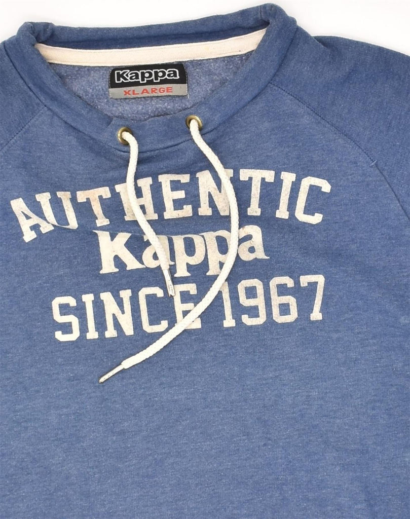 KAPPA Womens Graphic Sweatshirt Jumper UK 18 XL Blue Cotton | Vintage Kappa | Thrift | Second-Hand Kappa | Used Clothing | Messina Hembry 