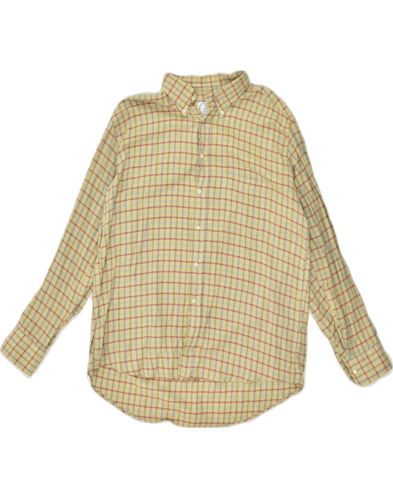 VINTAGE Mens Shirt Size 18 45 2XL Beige Check | Vintage Vintage | Thrift | Second-Hand Vintage | Used Clothing | Messina Hembry 