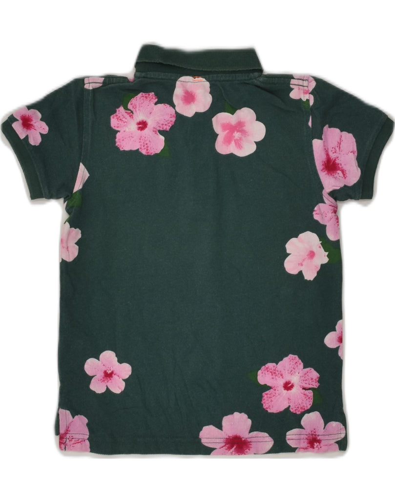 SUN68 Girls Polo Shirt 3-4 Years Green Floral Cotton | Vintage Sun68 | Thrift | Second-Hand Sun68 | Used Clothing | Messina Hembry 