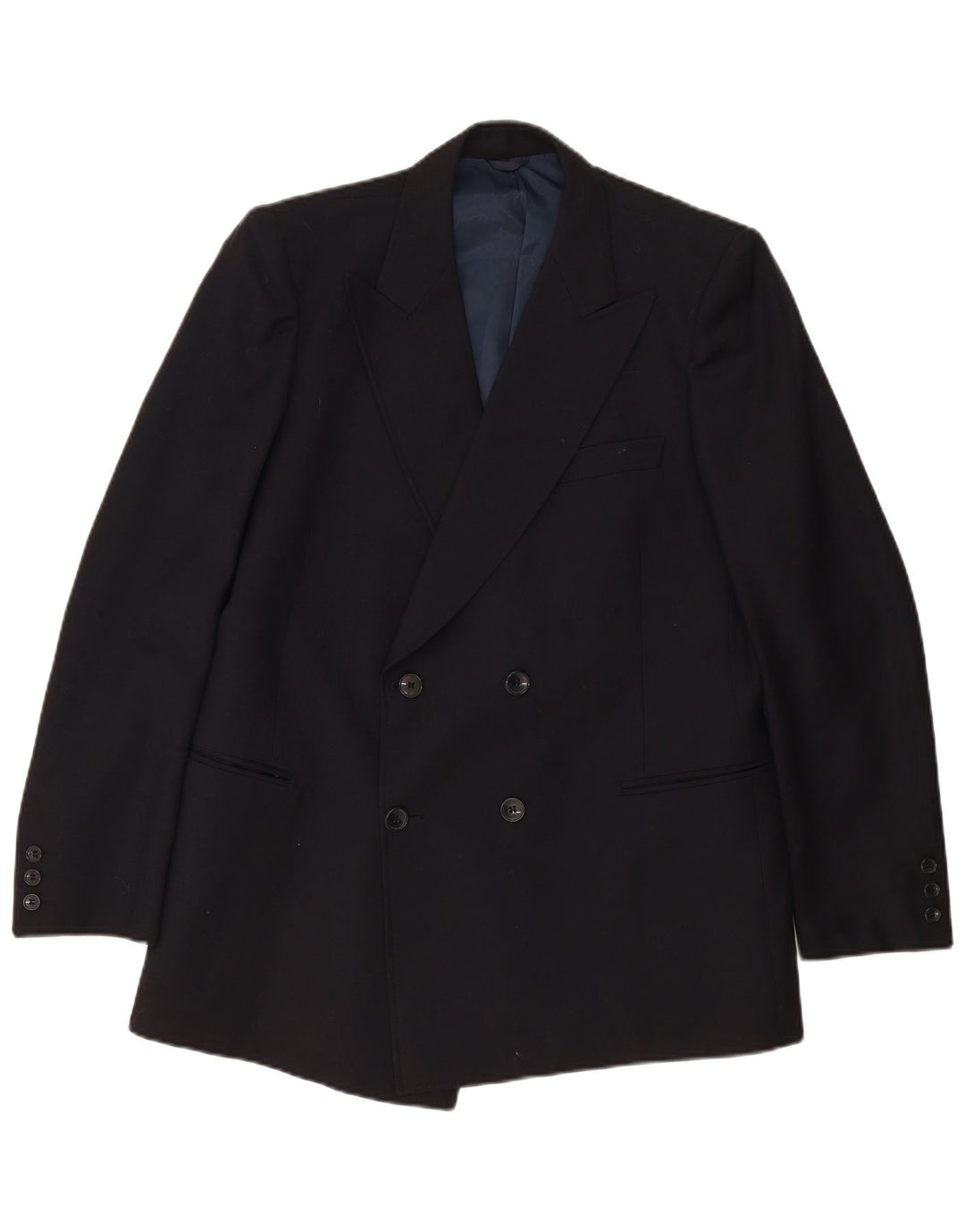 Vintage Mens Double Breasted Blazer Jacket UK 38 Medium Black