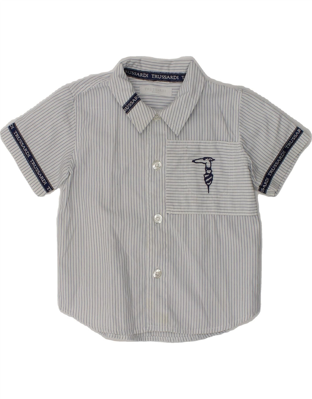 TRUSSARDI BABY Baby Boys Graphic Short Sleeve Shirt 6-9 Months Grey | Vintage Trussardi Baby | Thrift | Second-Hand Trussardi Baby | Used Clothing | Messina Hembry 