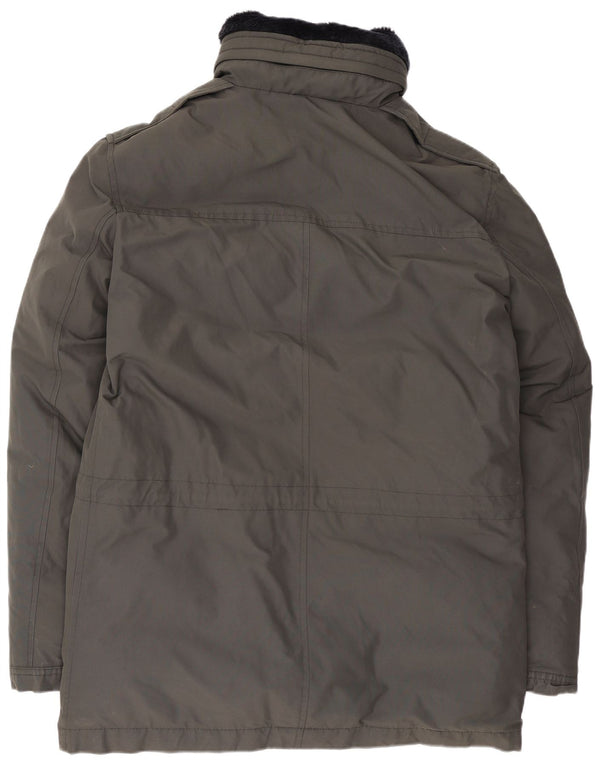 Rifle Mens Parka Jacket UK 40 Large Grey Cotton