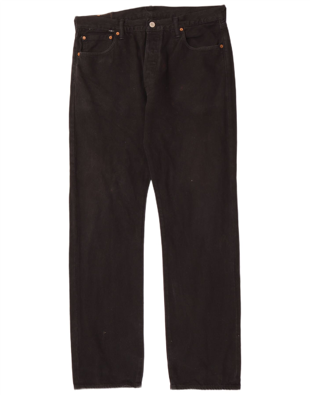 Levi's Mens 501 Straight Jeans W32 L34 Black Cotton