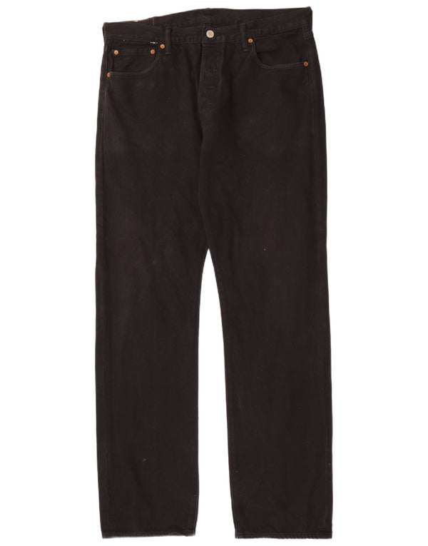 Levi's Mens 501 Straight Jeans W32 L34 Black Cotton