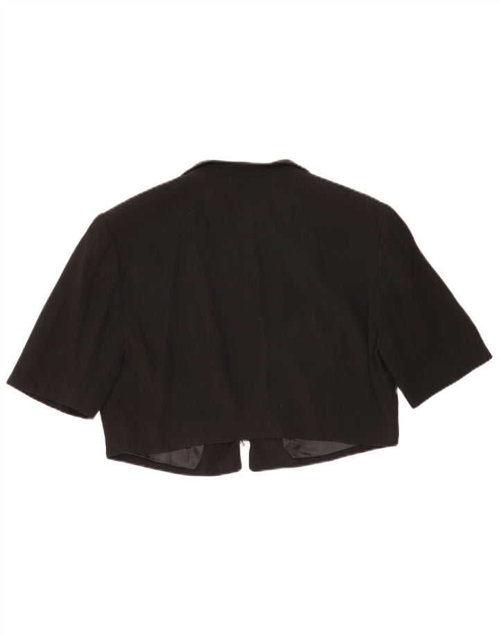 Vintage Womens Short Sleeve Bolero Jacket UK 14 Medium Black
