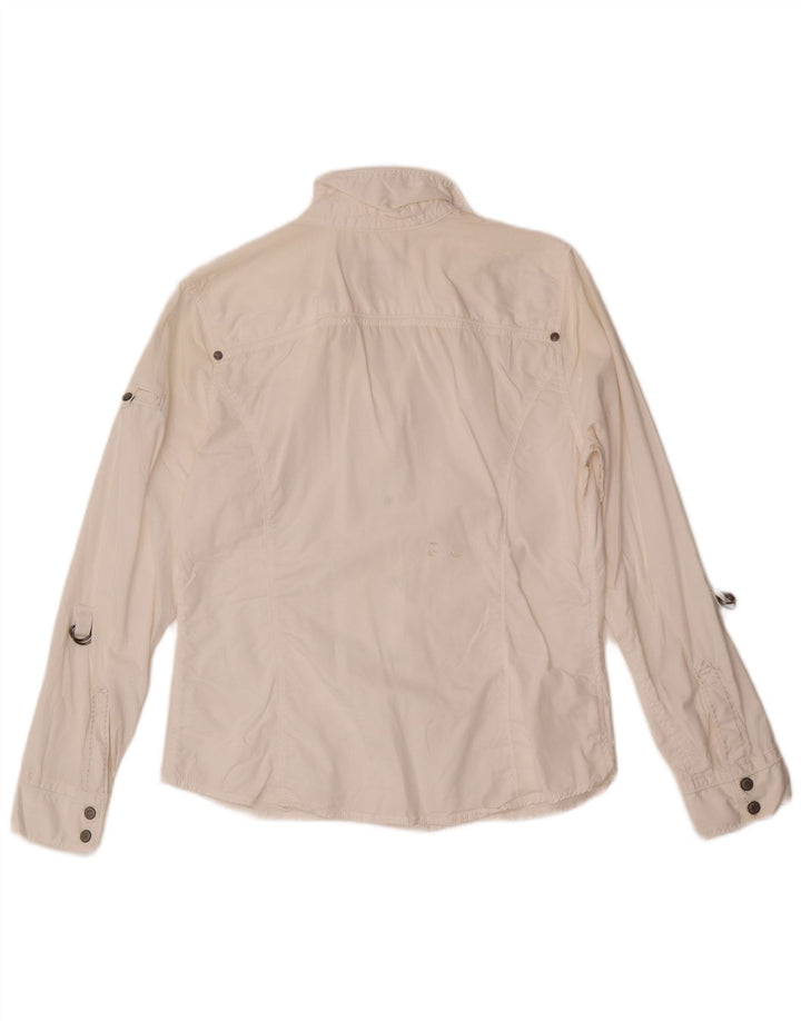 Eddie Bauer Womens Shirt UK 14 Medium White Cotton