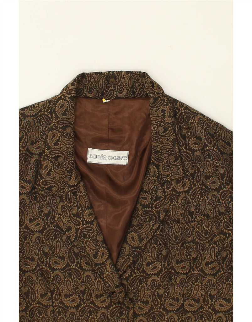 VINTAGE Womens 3/4 Sleeve 2 Piece Suit UK 10 Small Brown Paisley Viscose | Vintage Vintage | Thrift | Second-Hand Vintage | Used Clothing | Messina Hembry 