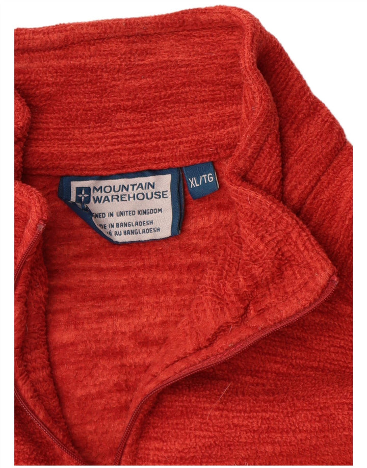 Mountain Warehouse Mens Zip Neck Fleece Jumper XL Orange Polyester
