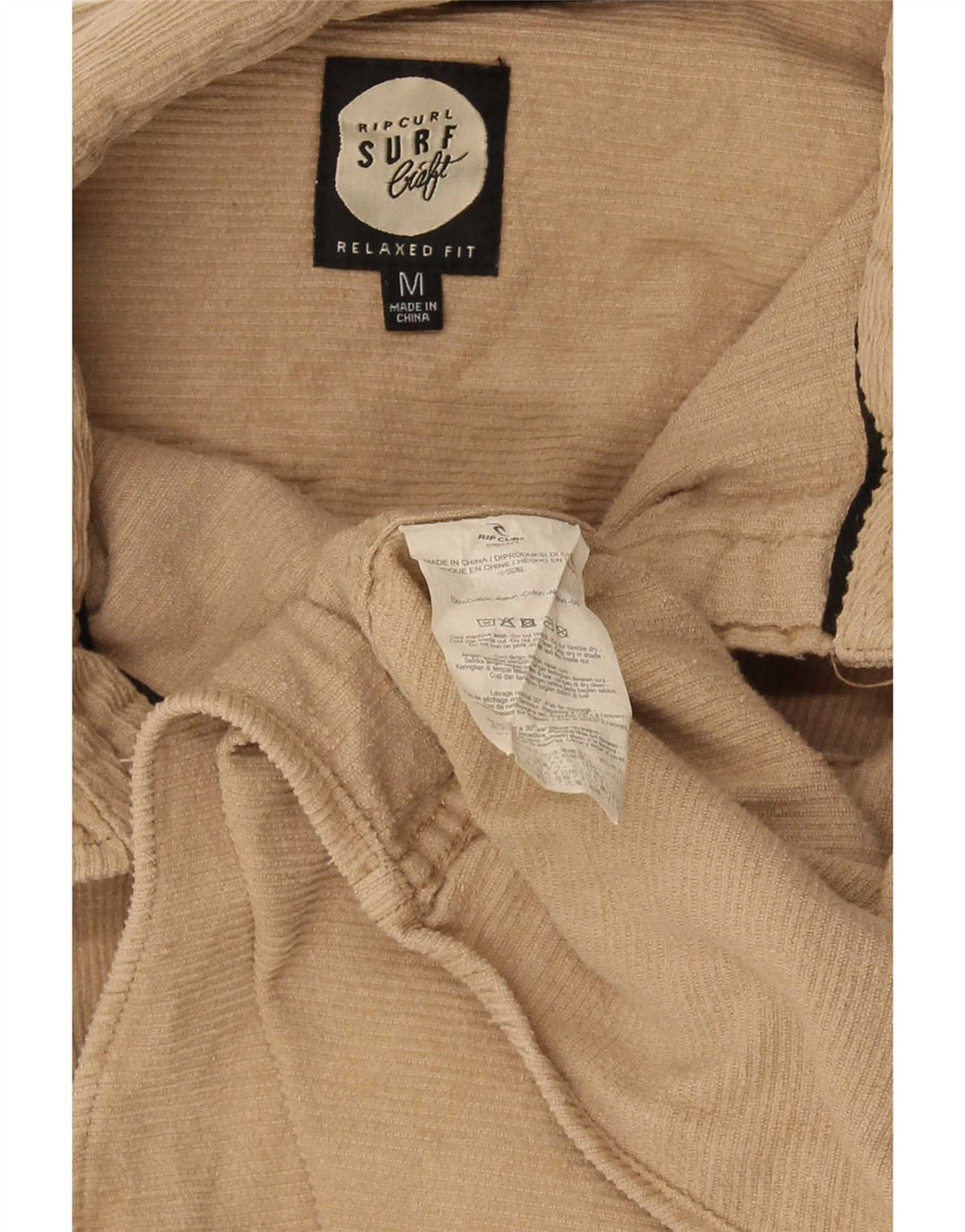 Rip Curl Mens Corduroy Shirt Medium Beige Cotton