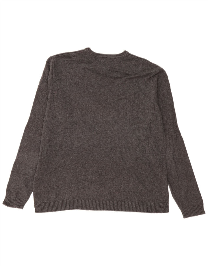 Gap Mens V-Neck Jumper Sweater Medium Grey Cotton