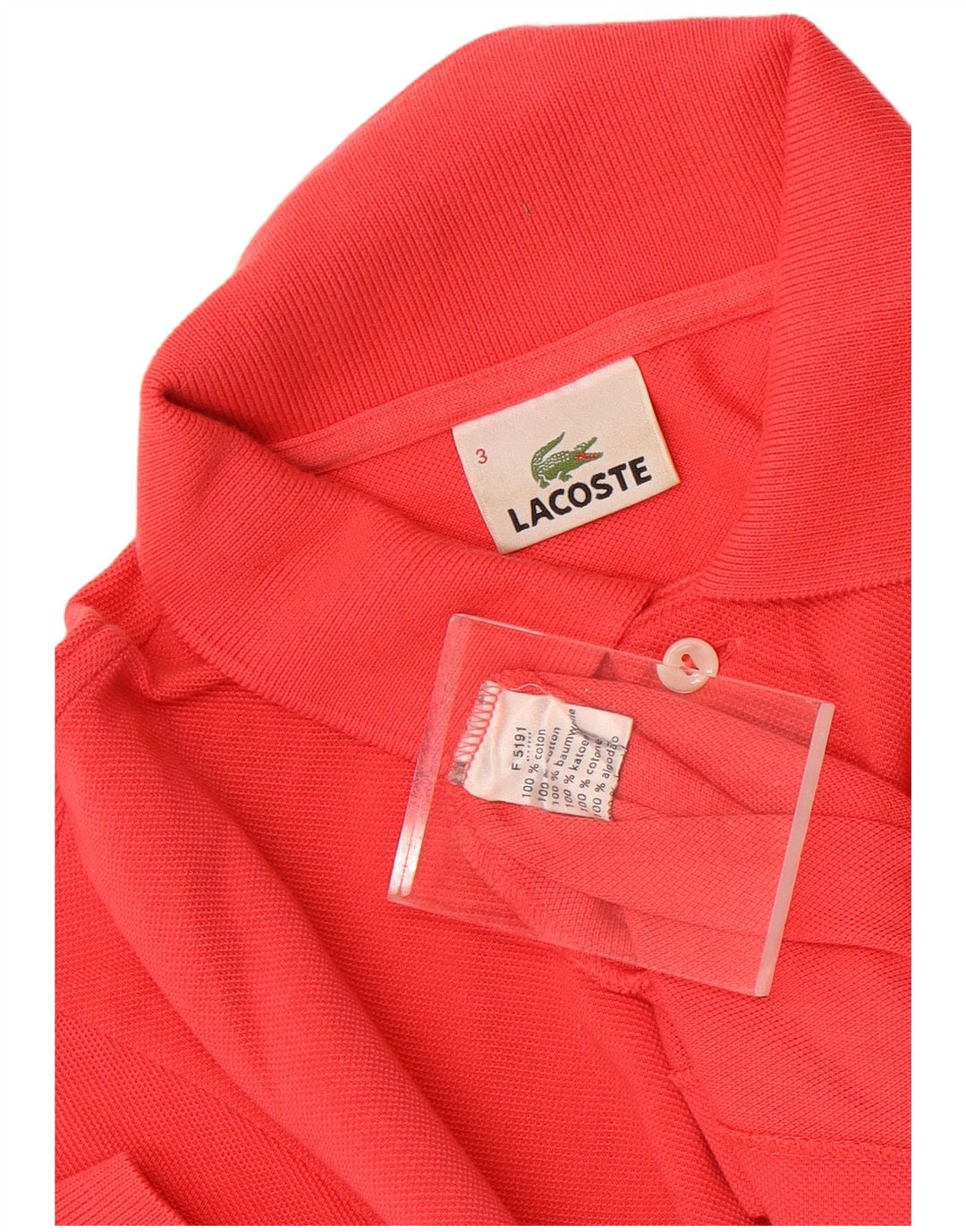 Lacoste Mens Polo Shirt Size 3 Small Red Cotton