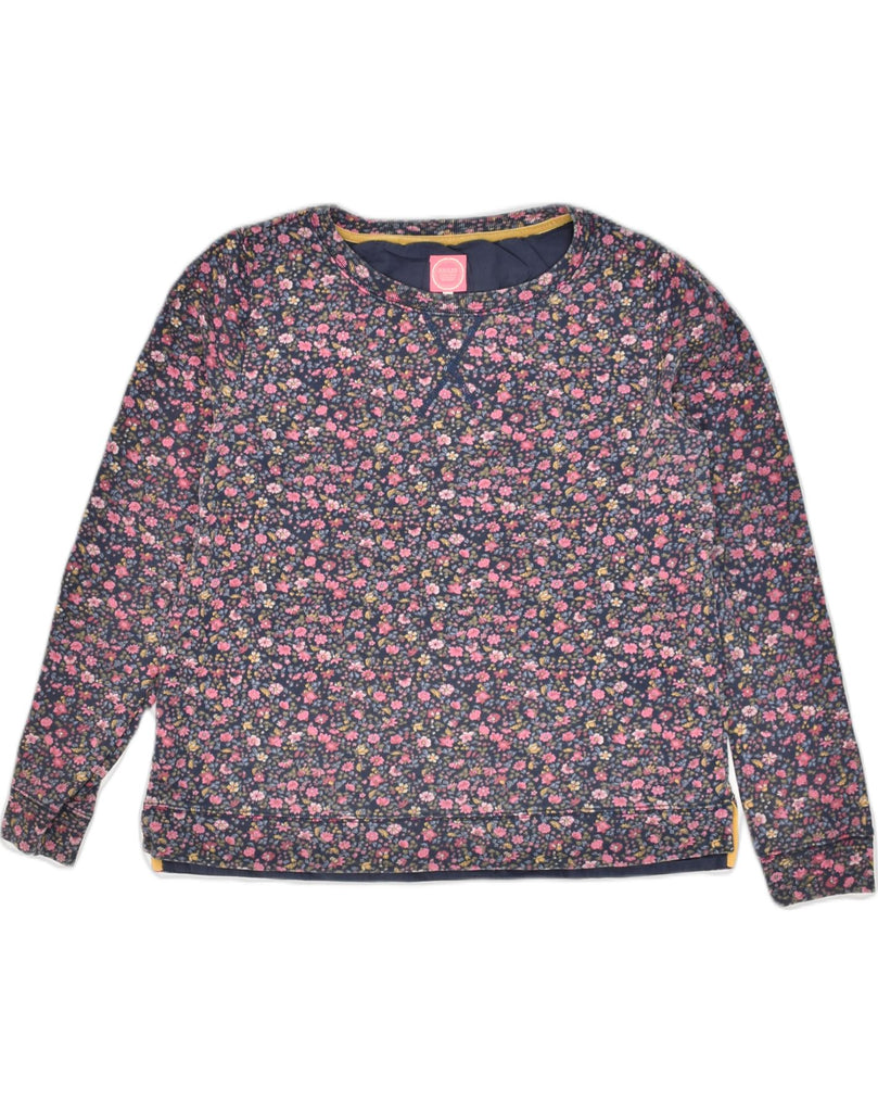 JOULES Womens Sweatshirt Jumper UK 14 Large Multicoloured Floral Cotton | Vintage Joules | Thrift | Second-Hand Joules | Used Clothing | Messina Hembry 