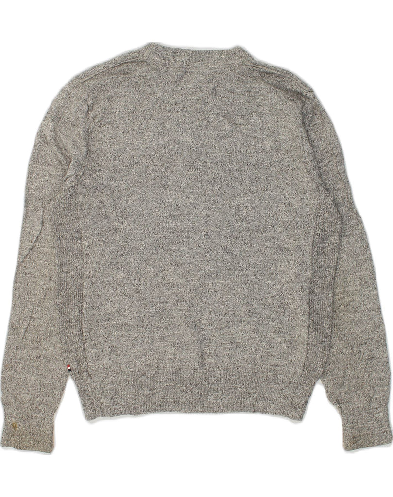 TOMMY HILFIGER Mens Crew Neck Jumper Sweater Small Grey Flecked Cotton | Vintage Tommy Hilfiger | Thrift | Second-Hand Tommy Hilfiger | Used Clothing | Messina Hembry 