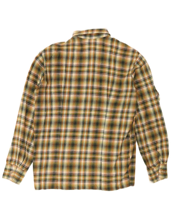 Vintage Womens Flannel Shirt IT 48 XL Green Check Cotton