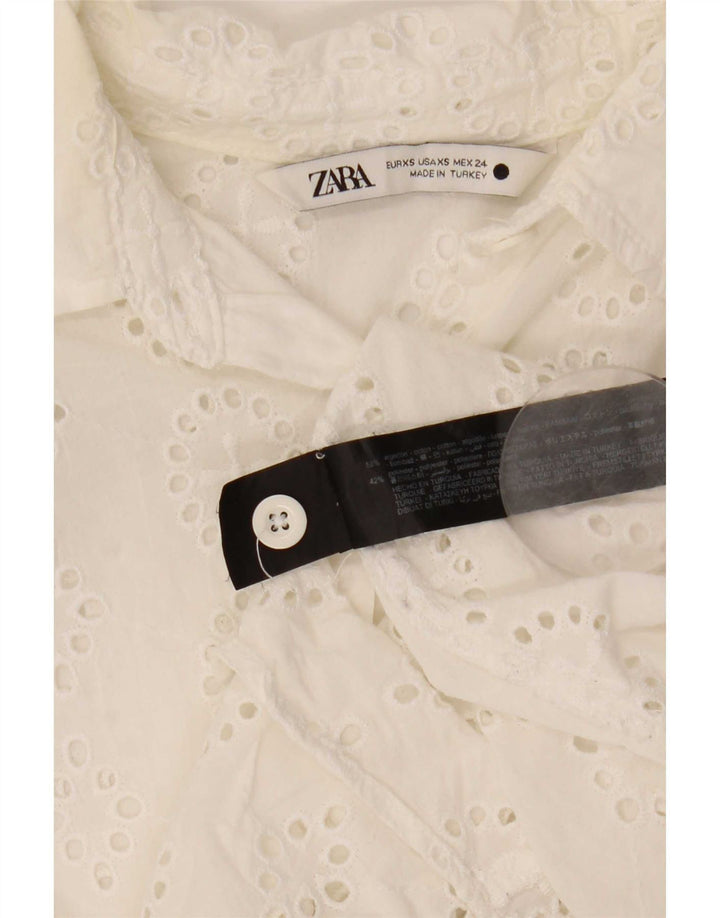 Zara Womens Shirt UK 6 XS White Cotton