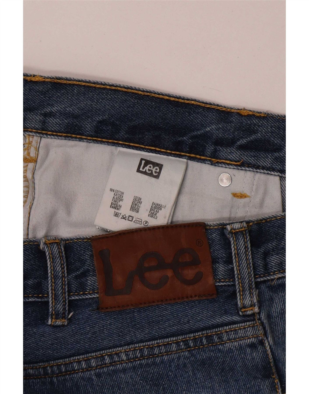 Lee Mens Brooklyn Straight Jeans W38 L30 Blue Cotton