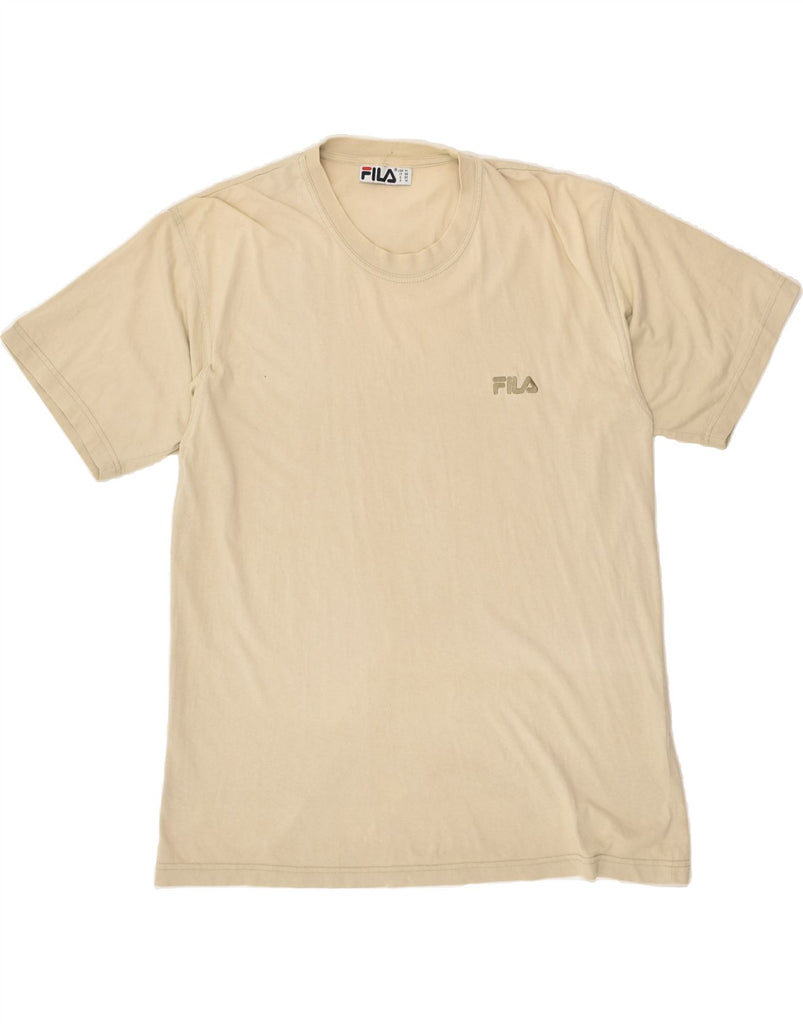 FILA Mens T-Shirt Top IT 50 Medium Beige Cotton | Vintage Fila | Thrift | Second-Hand Fila | Used Clothing | Messina Hembry 