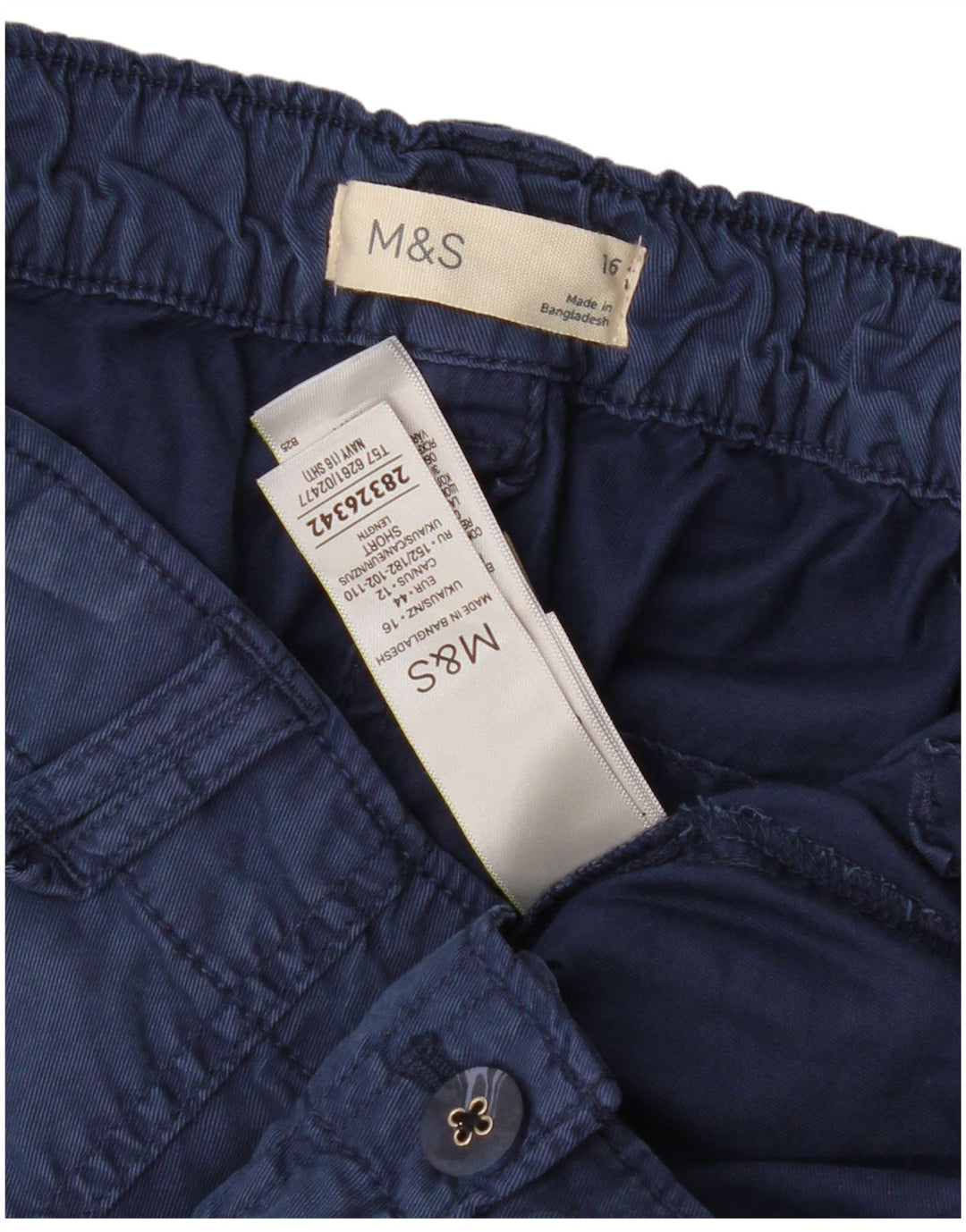 Marks & Spencer Womens Crop Cargo Trousers UK 16 Large W34 L25 Navy Blue