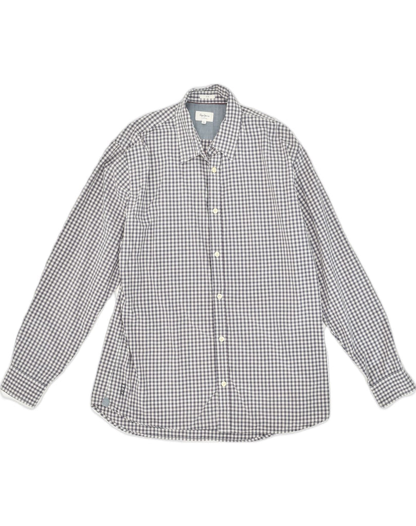 PEPE JEANS Mens Slim Fit Shirt 2XL Grey Check Cotton | Vintage PEPE Jeans | Thrift | Second-Hand PEPE Jeans | Used Clothing | Messina Hembry 