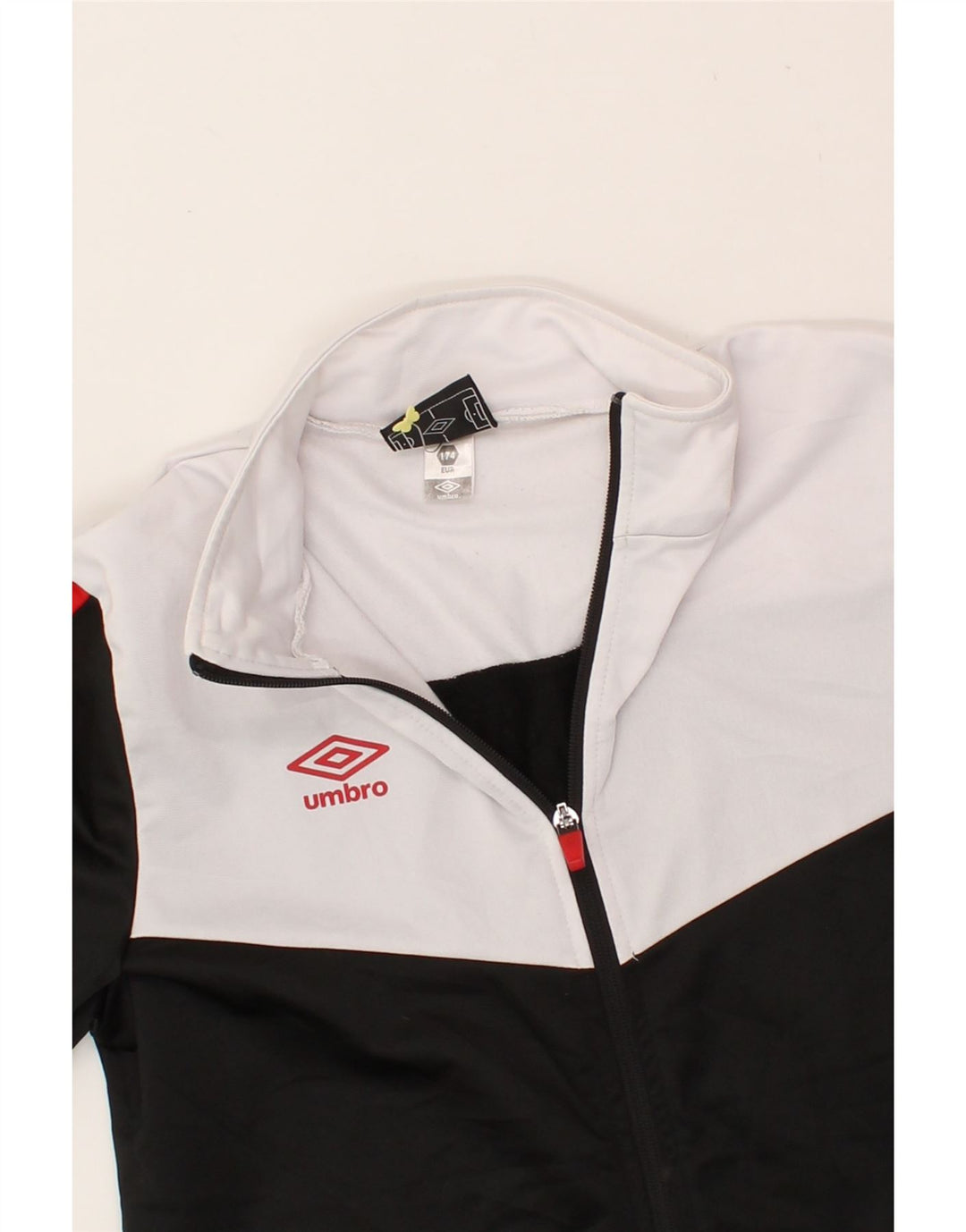 UMBRO Boys Graphic Tracksuit Top Jacket 15-16 Years Black Colourblock Vintage Umbro and Second-Hand Umbro from Messina Hembry 