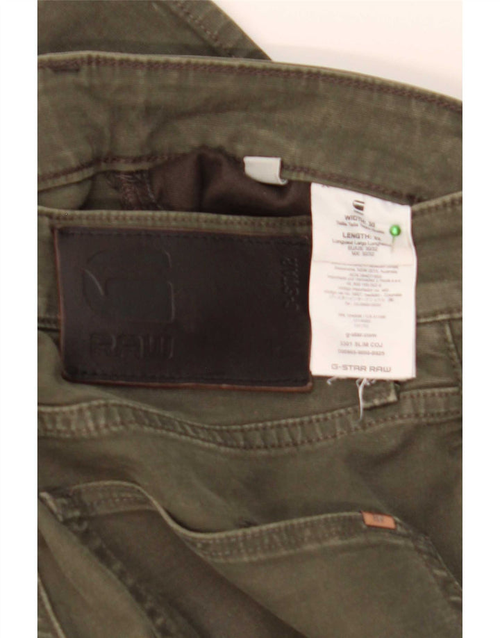 G-Star Mens Slim Jeans W30 L32 Khaki Cotton