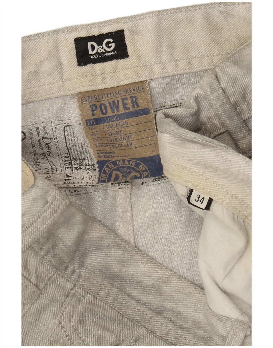 Dolce & Gabbana Mens Tight Fit Regular Straight Jeans W34 L28 Grey