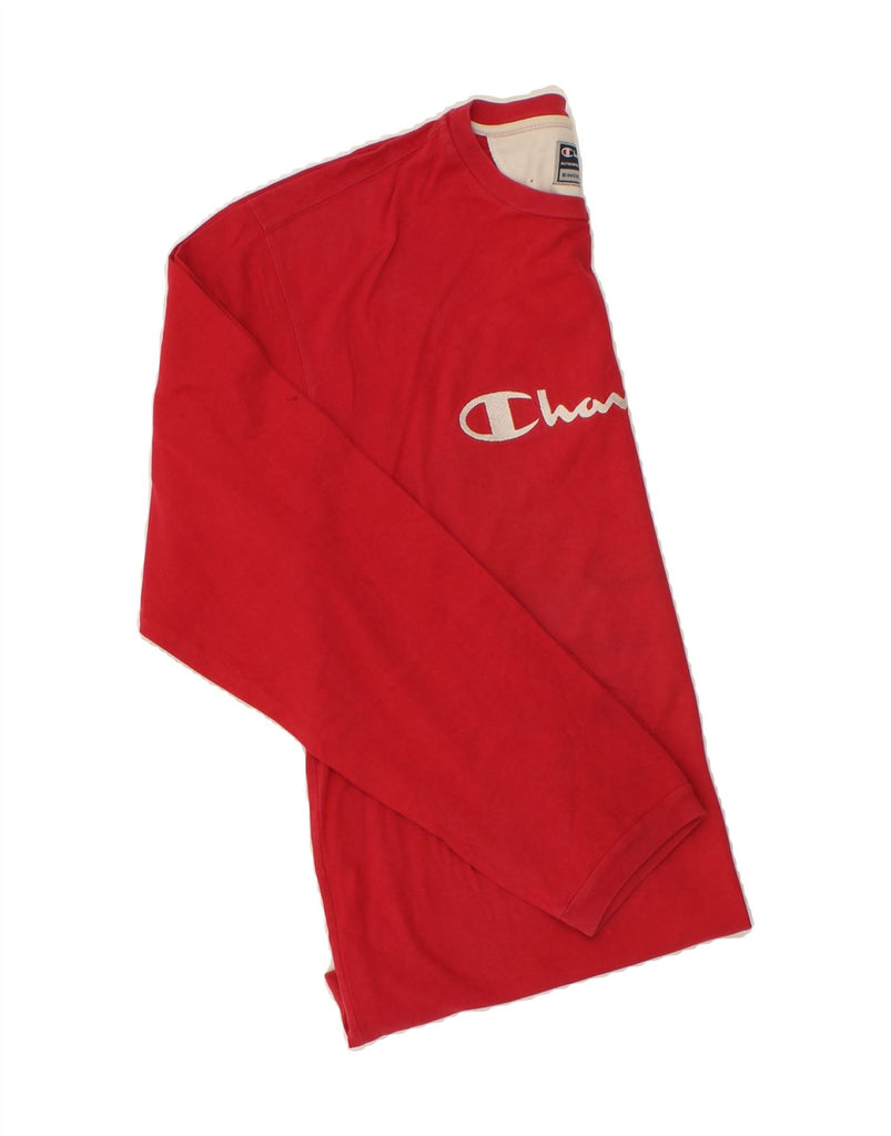 CHAMPION Mens Graphic Top Long Sleeve 2XL Red Cotton | Vintage Champion | Thrift | Second-Hand Champion | Used Clothing | Messina Hembry 