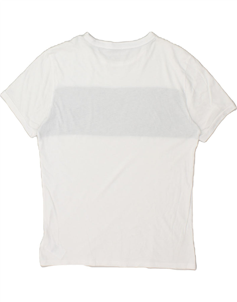 TOMMY HILFIGER Mens Graphic T-Shirt Top Medium White Colourblock Cotton | Vintage Tommy Hilfiger | Thrift | Second-Hand Tommy Hilfiger | Used Clothing | Messina Hembry 