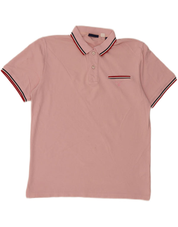 GANT Mens Polo Shirt Medium Pink Cotton