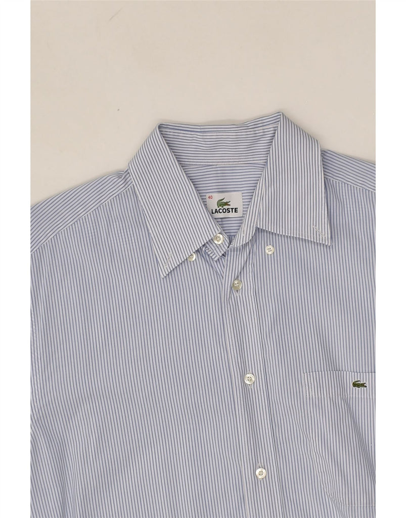 LACOSTE Mens Shirt Size 40 Medium Blue Striped Cotton | Vintage Lacoste | Thrift | Second-Hand Lacoste | Used Clothing | Messina Hembry 