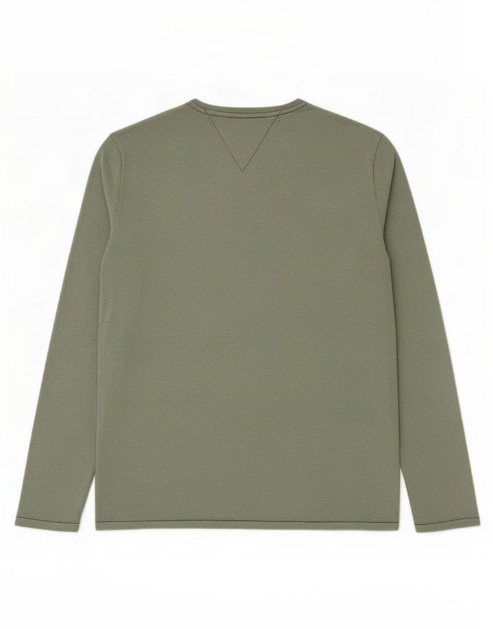 Tommy Hilfiger Mens Top Long Sleeve Large Grey Flecked Cotton