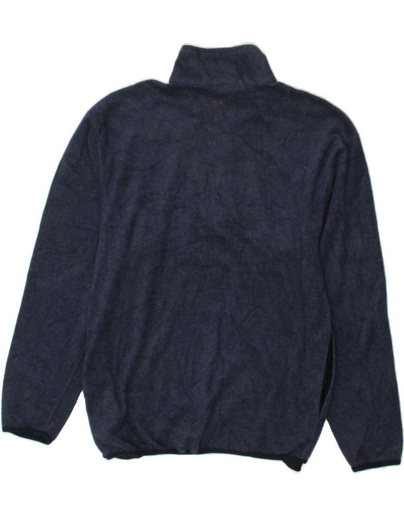 NAUTICA Mens Zip Neck Fleece Jumper Medium Navy Blue Polyester | Vintage Nautica | Thrift | Second-Hand Nautica | Used Clothing | Messina Hembry 