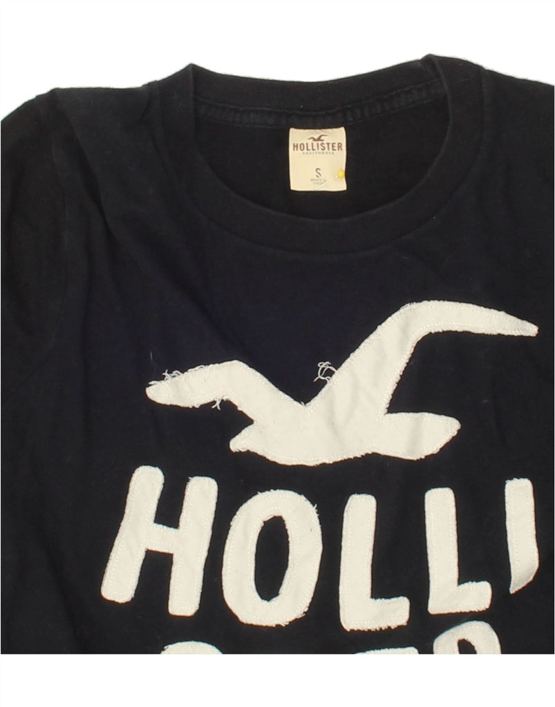 HOLLISTER Mens Graphic Top Long Sleeve Small Black Cotton Vintage Hollister and Second-Hand Hollister from Messina Hembry 