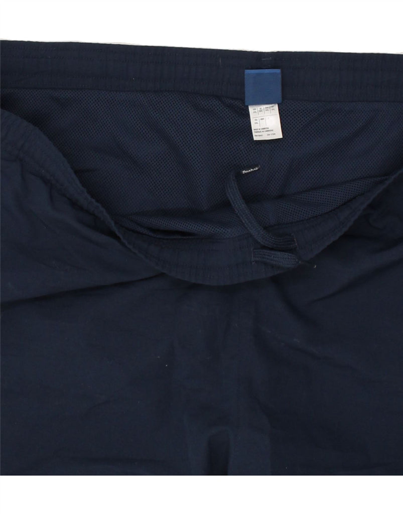 REEBOK Mens Tracksuit Trousers Joggers 2XL Navy Blue Colourblock Polyester | Vintage Reebok | Thrift | Second-Hand Reebok | Used Clothing | Messina Hembry 