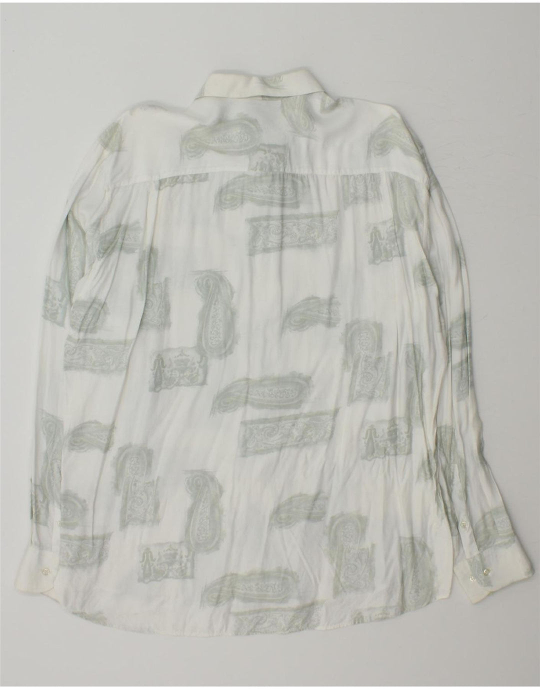 VINTAGE Mens Shirt Large White Paisley Vintage Vintage and Second-Hand Vintage from Messina Hembry 
