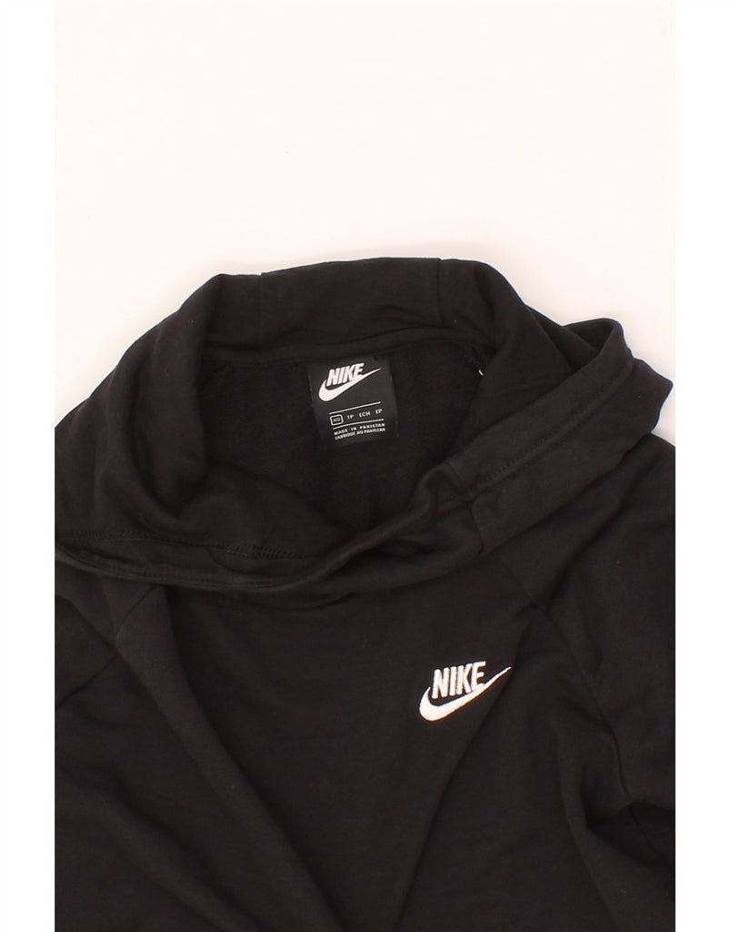 NIKE Womens Oversized Hoodie Jumper UK 6 XS Black Cotton Vintage Nike and Second-Hand Nike from Messina Hembry 