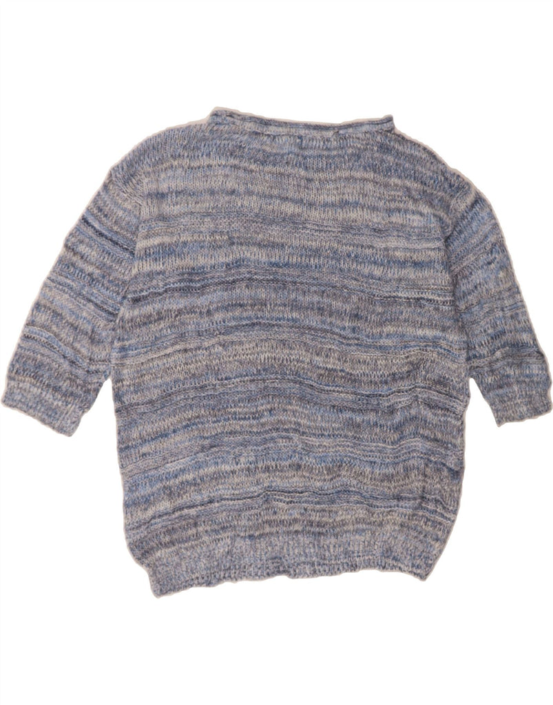 CHAPS Womens 3/4 Sleeve Boat Neck Jumper Sweater UK 18 XL Blue Striped Vintage Chaps and Second-Hand Chaps from Messina Hembry 