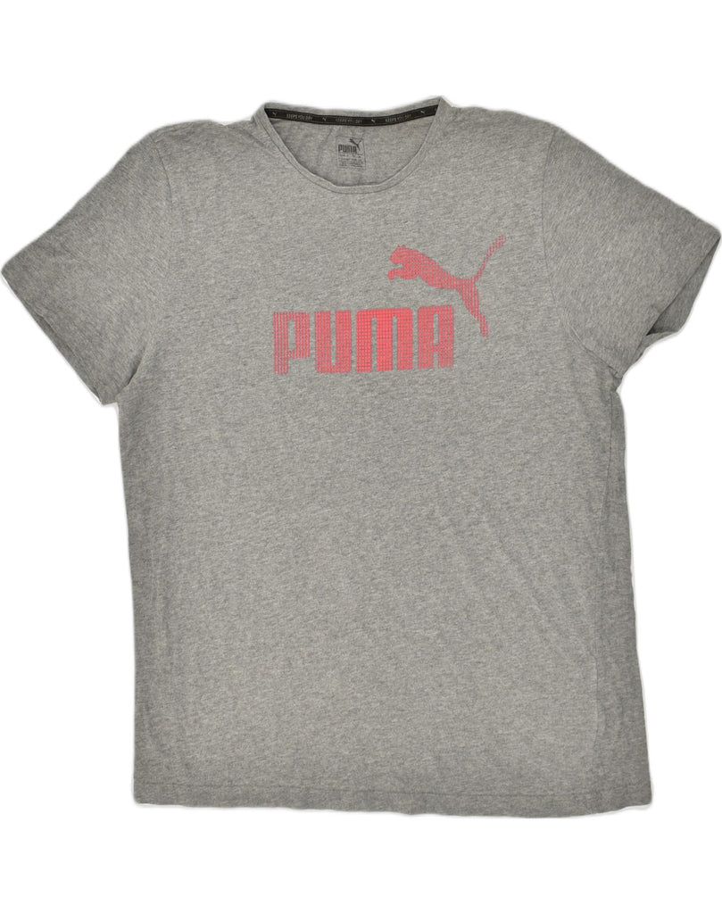 PUMA Womens Graphic T-Shirt Top UK 20 2XL Grey Cotton | Vintage Puma | Thrift | Second-Hand Puma | Used Clothing | Messina Hembry 