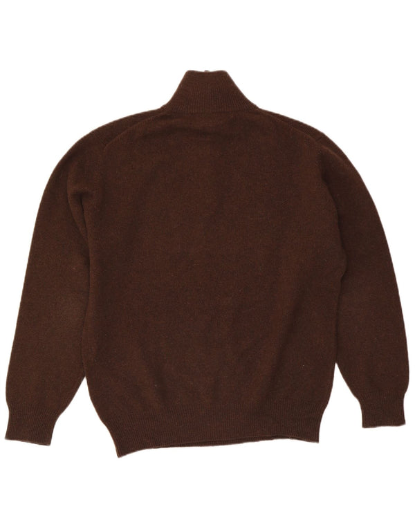 Kappa Mens Zip Neck Jumper Sweater Medium Brown Wool