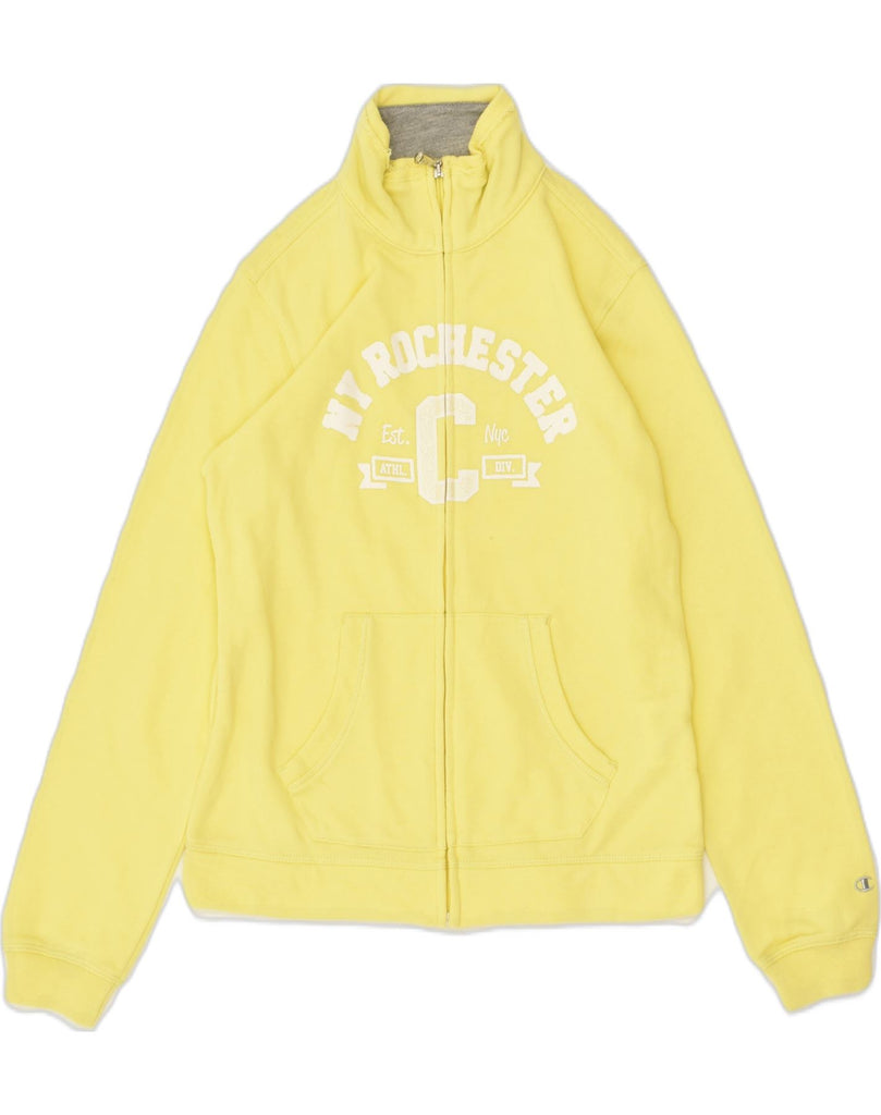 CHAMPION Girls NY Rochester Tracksuit Top Jacket 9-10 Years  Medium Yellow | Vintage Champion | Thrift | Second-Hand Champion | Used Clothing | Messina Hembry 