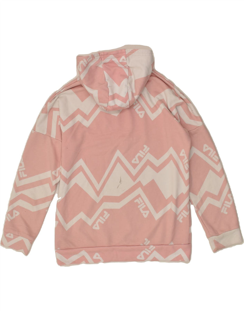 FILA Girls Oversized Graphic Hoodie Jumper 12-13 Years Pink Cotton | Vintage Fila | Thrift | Second-Hand Fila | Used Clothing | Messina Hembry 