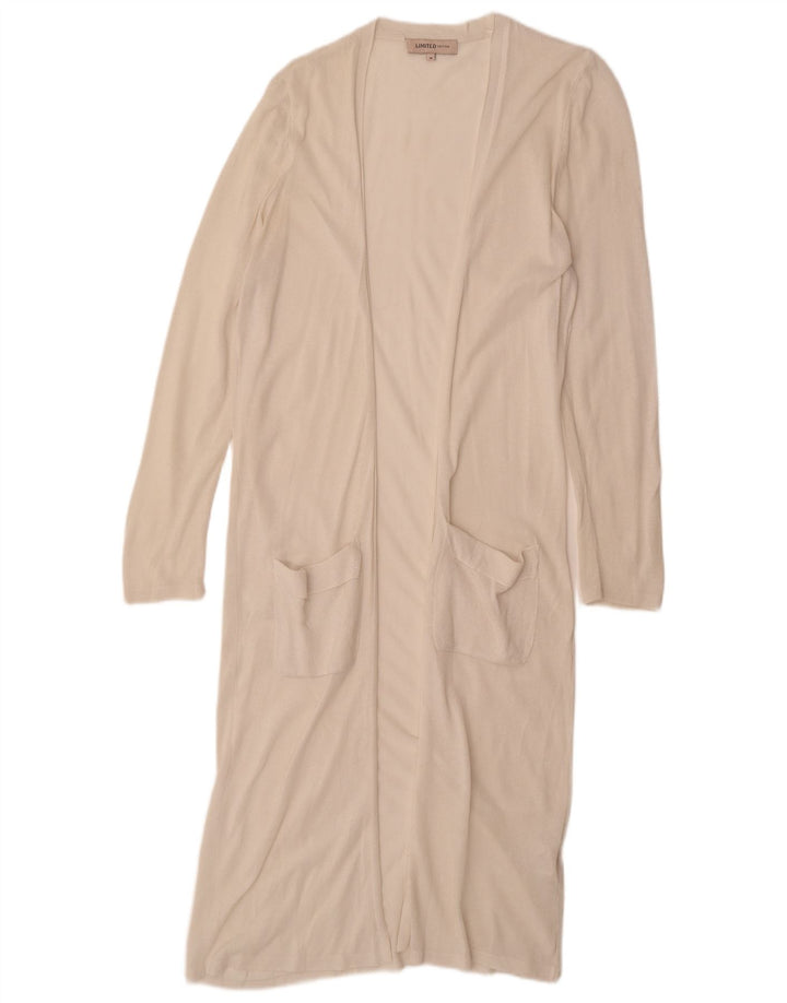 Marks & Spencer Womens Longline Cardigan Sweater UK 14 Medium Off White