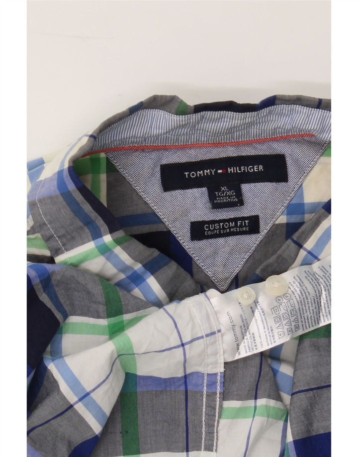 TOMMY HILFIGER Mens Custom Fit Shirt XL Multicoloured Check Cotton Vintage Tommy Hilfiger and Second-Hand Tommy Hilfiger from Messina Hembry 