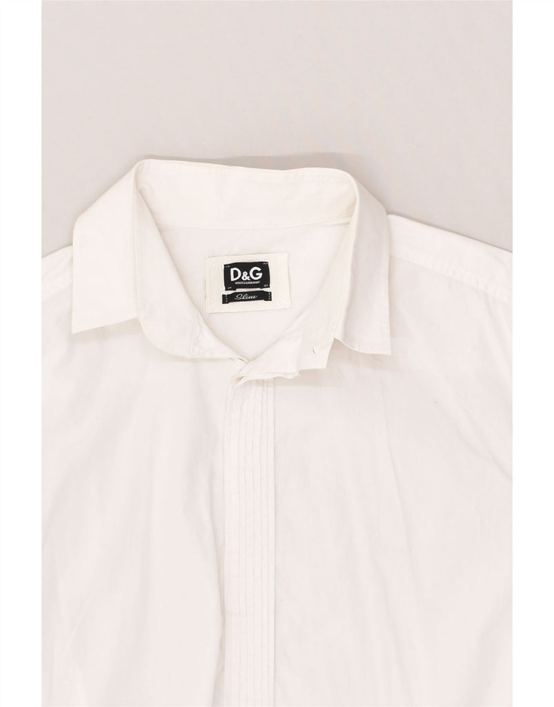 DOLCE & GABBANA Mens Slim Shirt Size 48 2XL White Cotton | Vintage Dolce & Gabbana | Thrift | Second-Hand Dolce & Gabbana | Used Clothing | Messina Hembry 