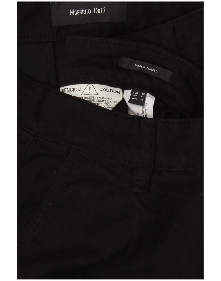 Massimo Dutti Womens Straight Casual Trousers EU 38 Small W28 L31 Black