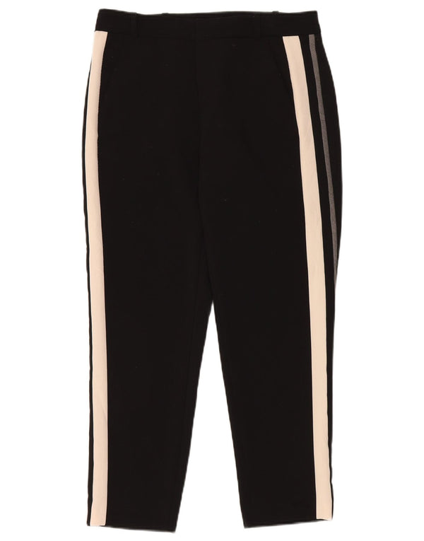 ZARA Womens Slim Chino Trousers Small Black Colourblock