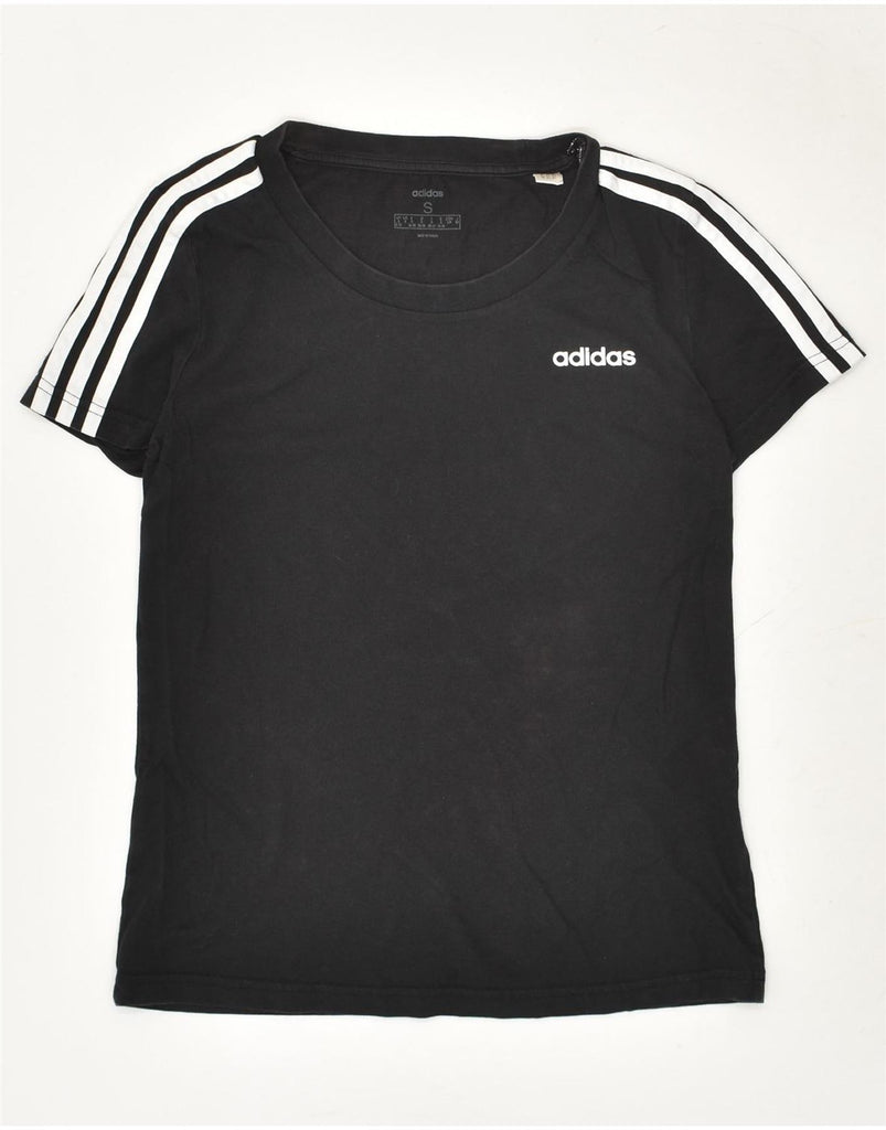 ADIDAS Womens T-Shirt Top UK 8/10 Small Black Cotton Vintage Adidas and Second-Hand Adidas from Messina Hembry 