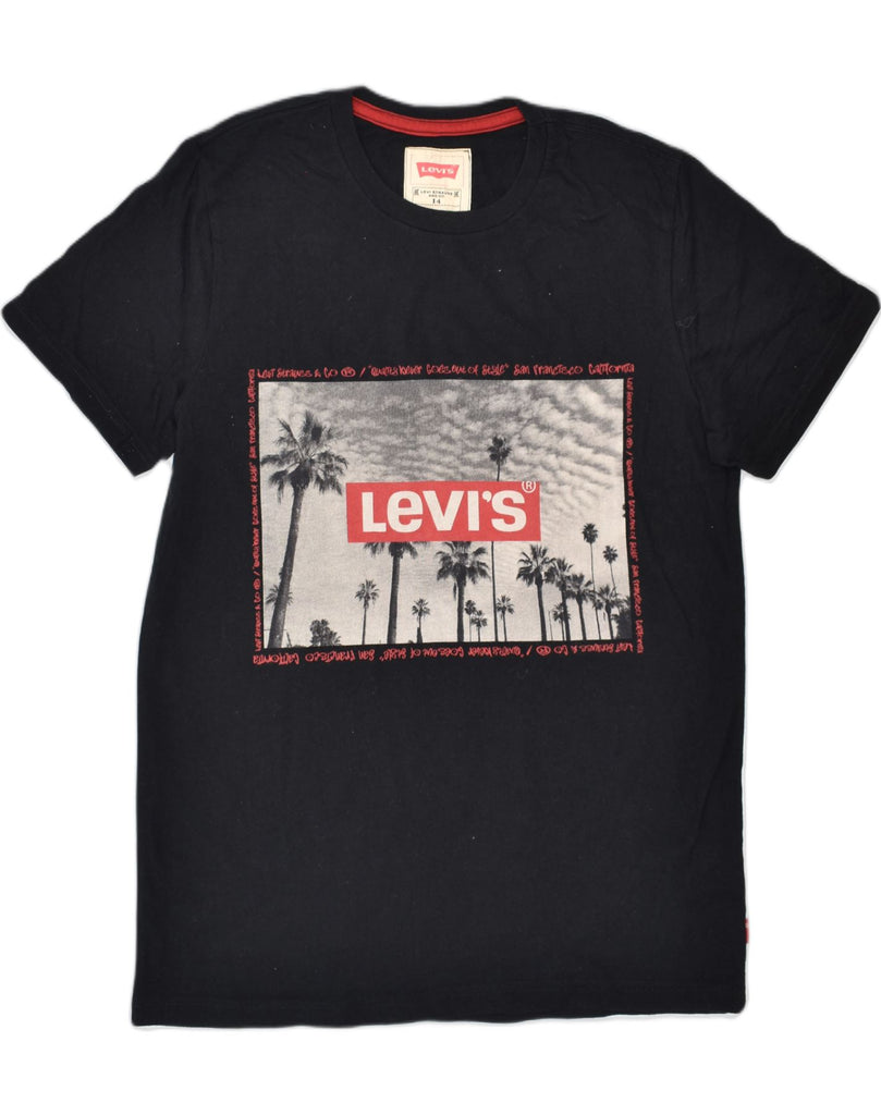 LEVI'S Boys Graphic T-Shirt Top 13-14 Years Black Cotton | Vintage | Thrift | Second-Hand | Used Clothing | Messina Hembry 